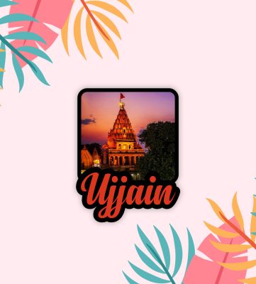 Ujjain Madhya Pradesh Wooden Fridge Magnet for Refrigerator Whiteboard, Kitchen, and Office Indian Souvenir Fridge Magnet Religious Gifts